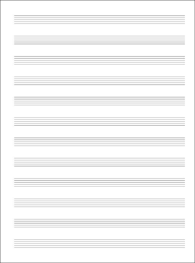 Quaderno di musica - 12 righi, 32 pp. carta avorio: Papier à Musique