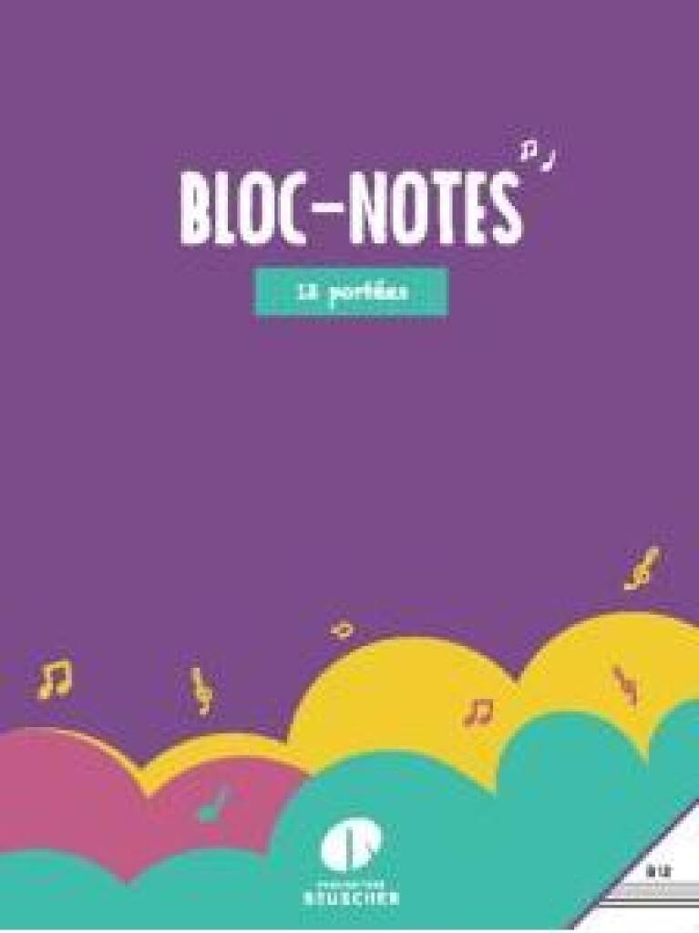Cahier de Musique Bloc 12 portées: Papier à Musique