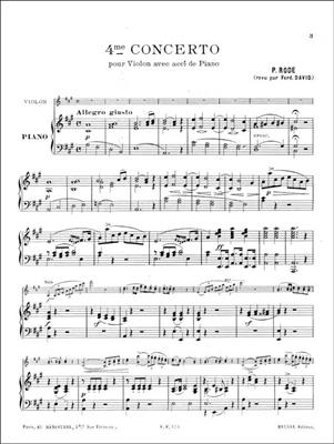 Pierre Rode: Concerto N04: Violon et Accomp.