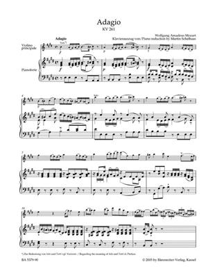 Wolfgang Amadeus Mozart: Single Movements for Violin and Orchestra: Violon et Accomp.