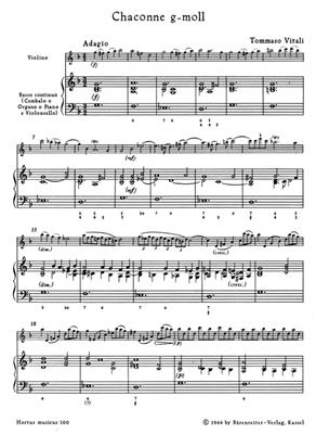 Tomaso Antonio Vitali: Chaconne for Violin and Basso continuo g minor: Violon et Accomp.