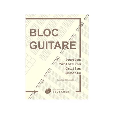 Bloc Guitare - Tablatures, Grilles, Chord Boxes: Papier à Musique