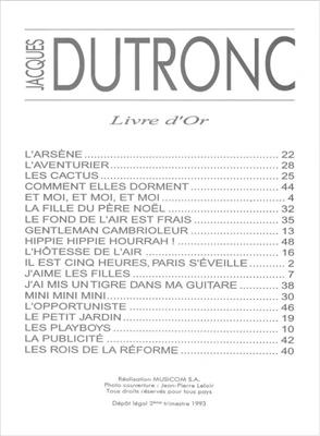 Jacques Dutronc : Livre d'Or: Chant et Piano