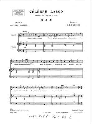 Georg Friedrich Händel: Largo Mezzo-Piano En Fa (Xerxes: Chant et Piano