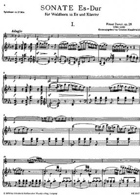 Franz Danzi: Sonate Es-Dur, op. 28: (Arr. Hausswald): Cor Français et Accomp.