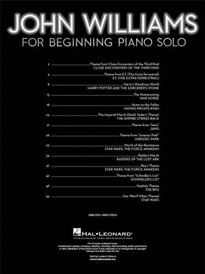 John Williams: John Williams for Beginning Piano Solo: Solo de Piano