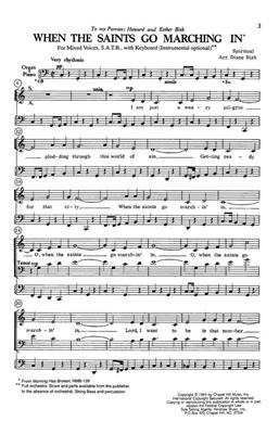 When The Saints Go Marching In: (Arr. Diane Bish): Chœur Mixte et Piano/Orgue