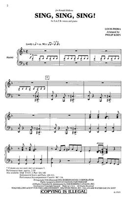 Louis Prima: Sing, Sing, Sing: (Arr. Philip Kern): Chœur Mixte et Accomp.