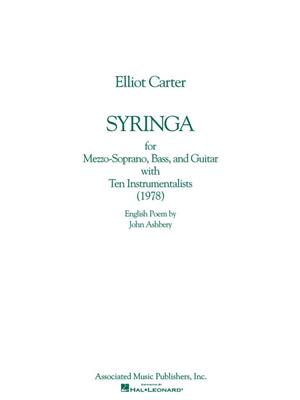 Elliott Carter: Syringa (1978): Chœur Mixte et Ensemble