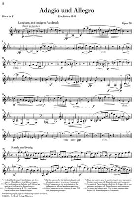 Robert Schumann: Adagio & Allegro Op. 70 Horn & Piano: Cor Français et Accomp.
