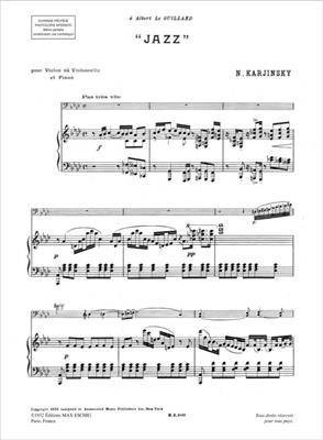 Nicolas Karjinsky: Jazz Violon-Piano: Violon et Accomp.
