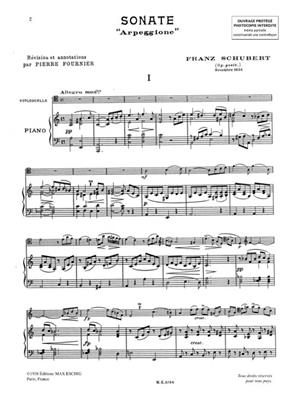 Franz Schubert: Sonate Arpeggione: Violoncelle et Accomp.