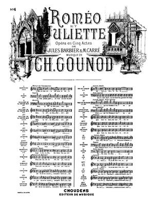 Charles Gounod: Air De Roméo Et Juliette No.4: Chant et Piano