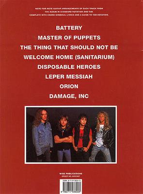 Metallica: Master Of Puppets: Solo pour Guitare