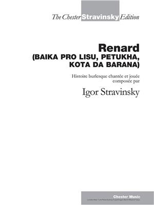Igor Stravinsky: Renard: Solo pour Chant