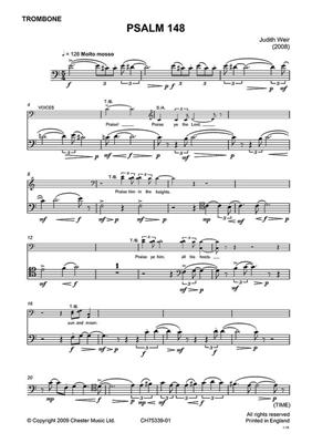 Judith Weir: Psalm 148 (Trombone Part): Solo pourTrombone