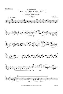 Philip Glass: Violin Concerto No.2: Solo pour Violons