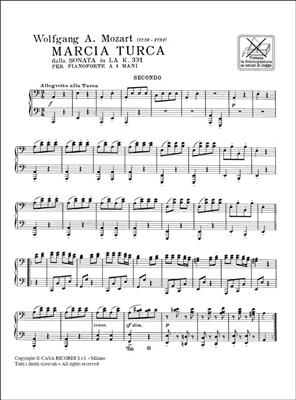 Wolfgang Amadeus Mozart: Marcia Turca: Piano Quatre Mains