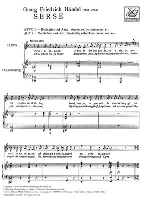 Georg Friedrich Händel: Ombra mai fu (dall' opera Serse): Chant et Piano