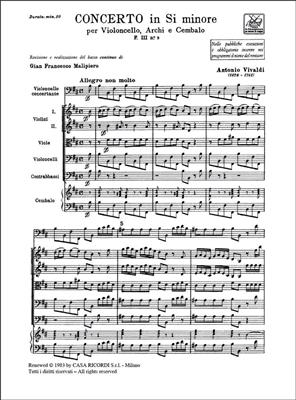 Antonio Vivaldi: Concerto In Si Min. RV 424: Violoncelle et Accomp.