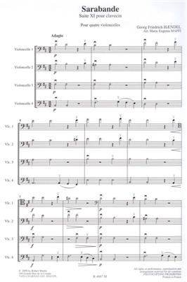 Georg Friedrich Händel: Sarabande Ext. Six Suite Pour Clavecin: (Arr. Maria Eugénia Maffi): Violoncelles (Ensemble)