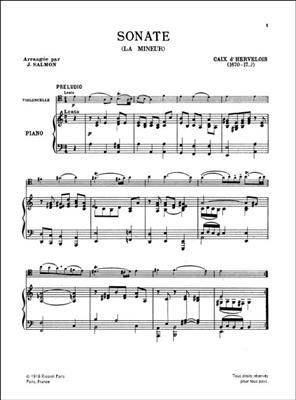 Louis de Caix d'Hervelois: D'Herveloix Sonate En La Mineur Violoncelle Et: Solo pour Violoncelle