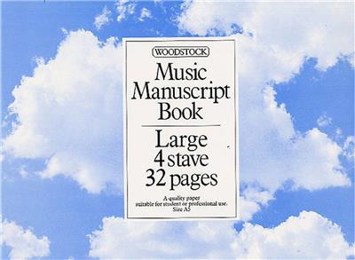Music Manuscript Boos: 4 Stave 32 Pages Large: Papier à Musique