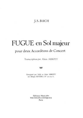 Johann Sebastian Bach: Fugue En Sol Majeur: Accordéons (Ensemble)