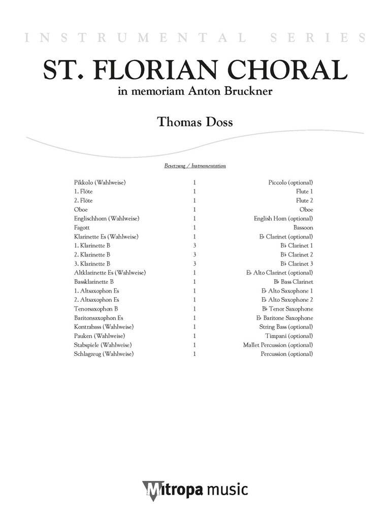Thomas Doss: St. Florian Choral: Bois (Ensemble)