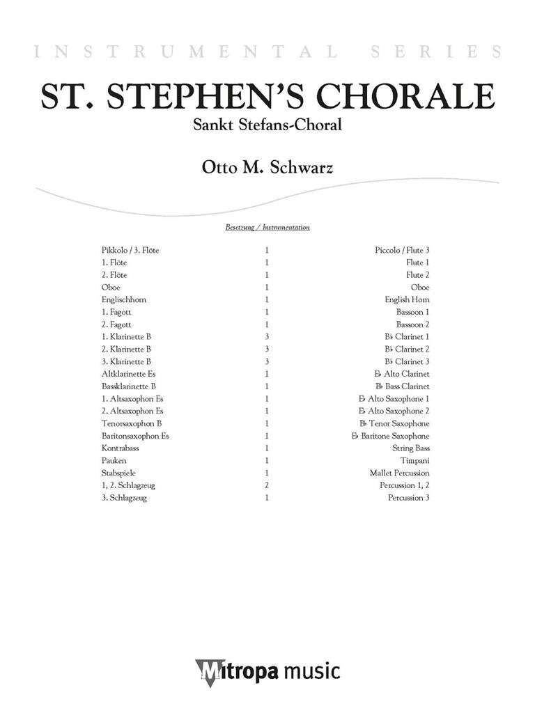 Otto M. Schwarz: St. Stephen's Chorale: Bois (Ensemble)