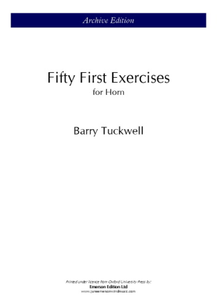 Barry Tuckwell: Fifty first exercises: Solo pour Cor Français