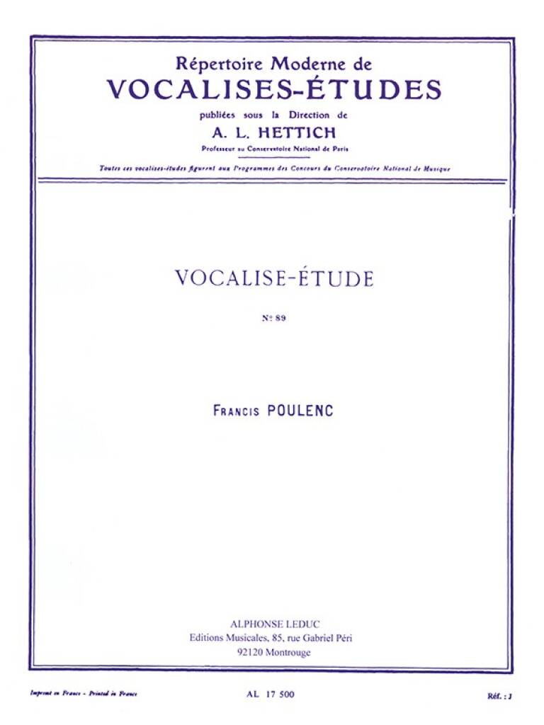 Francis Poulenc: Vocalise-Etude: Solo pour Chant