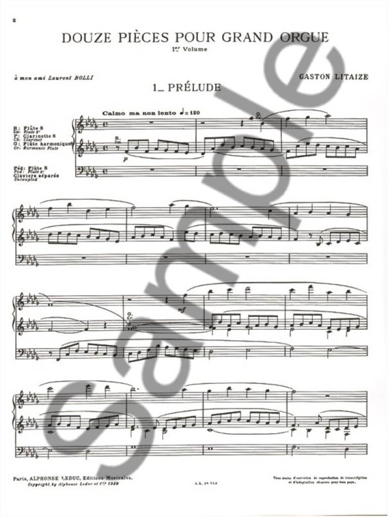 Gaston Litaize: 12 Pièces pour Grand Orgue - Vol. 1: Orgue