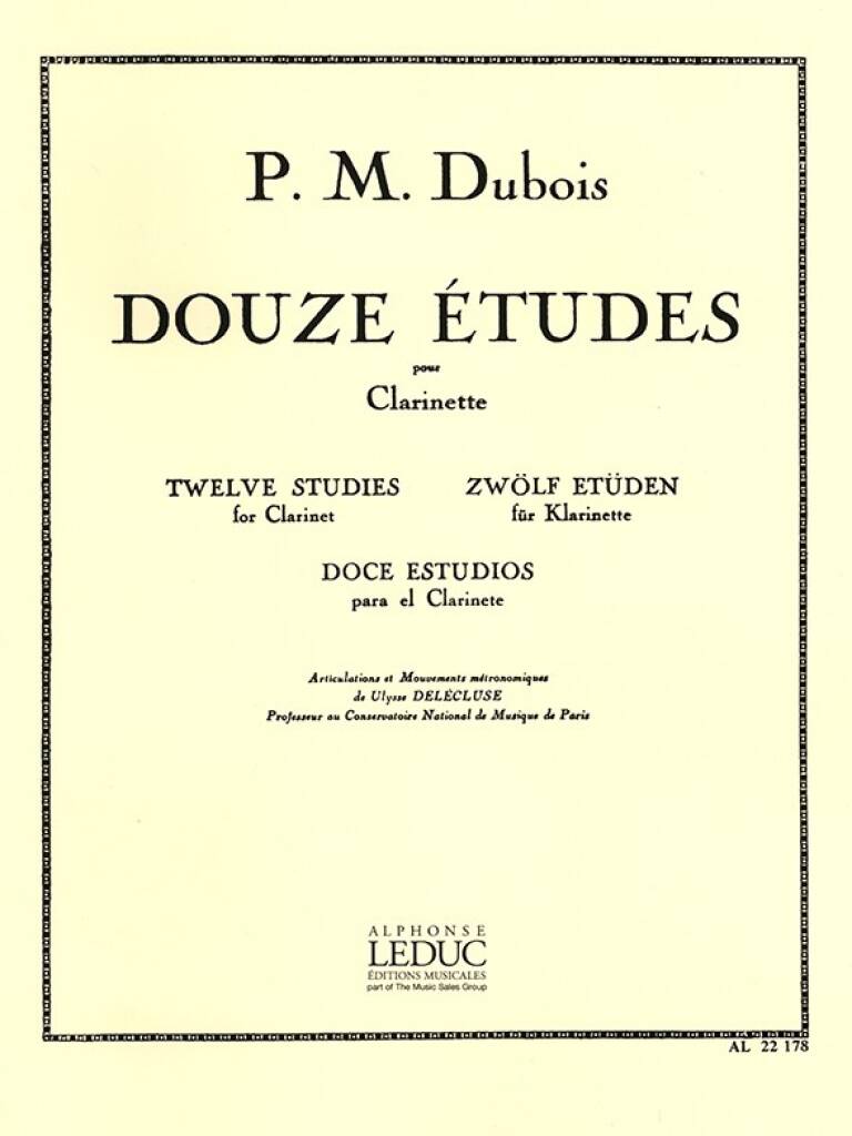 Pierre Max Dubois: 12 Études pour Clarinette: Solo pour Clarinette