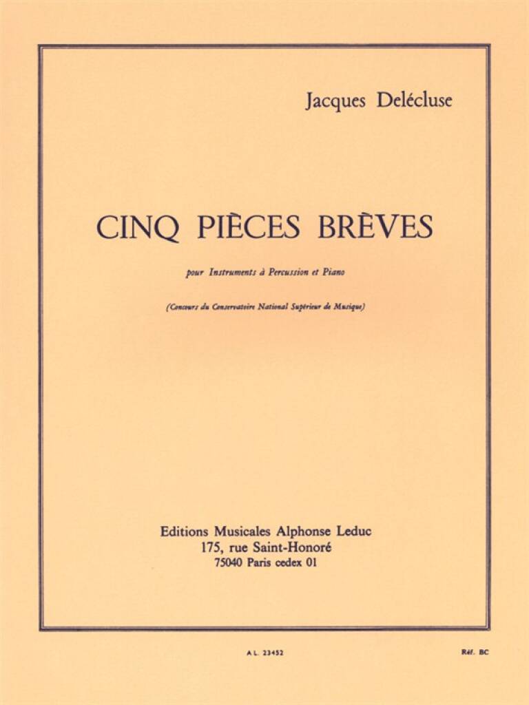 Jacques Delécluse: 5 Pieces Breves: Autres Percussions