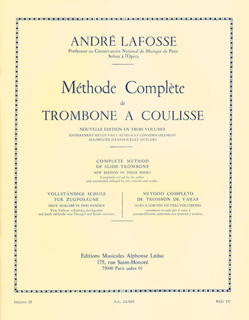 Méthode de Trombone, Volume 3