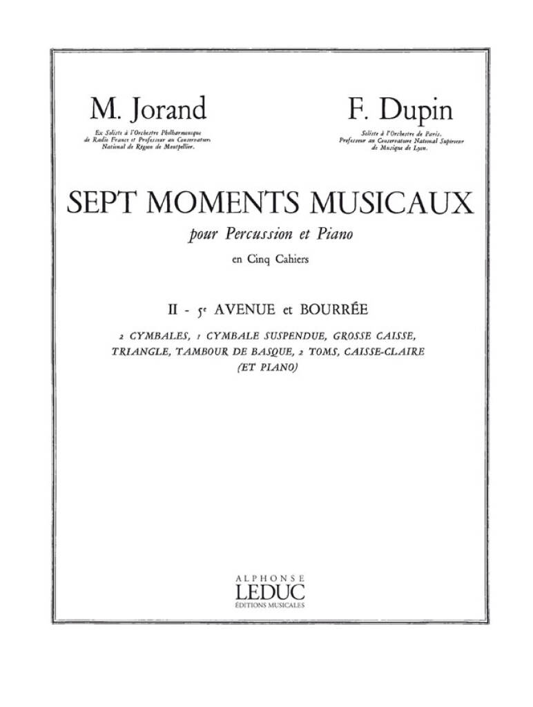 Marcel Jorand: 7 Moments musicaux 2 - 5e Avenue et Bourrée: Percussion (Ensemble)