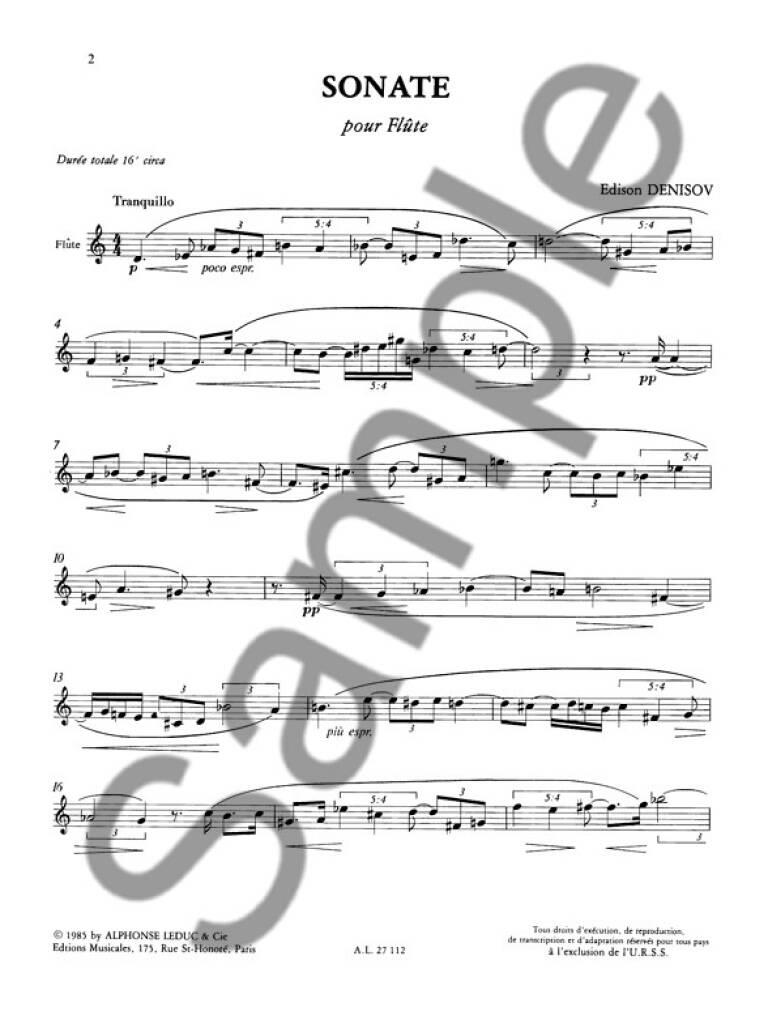 Edison Denisov: Sonata For Solo Flute: Solo pour Flûte Traversière