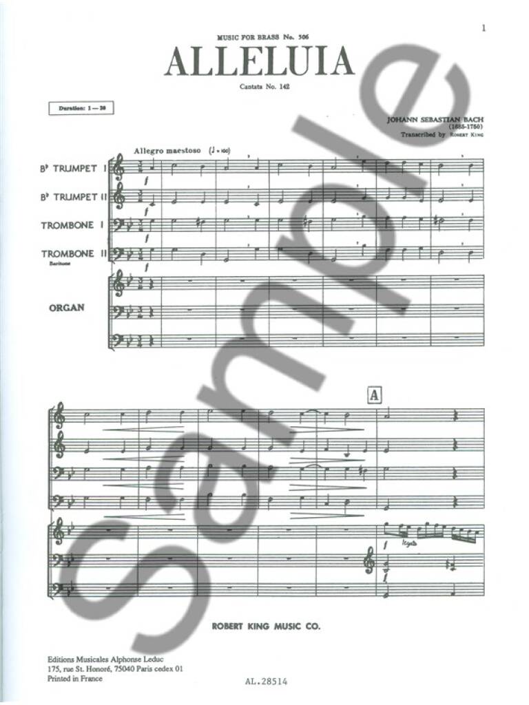 Johann Sebastian Bach: Alleluia From Cantata No.142: Ensemble de Cuivres