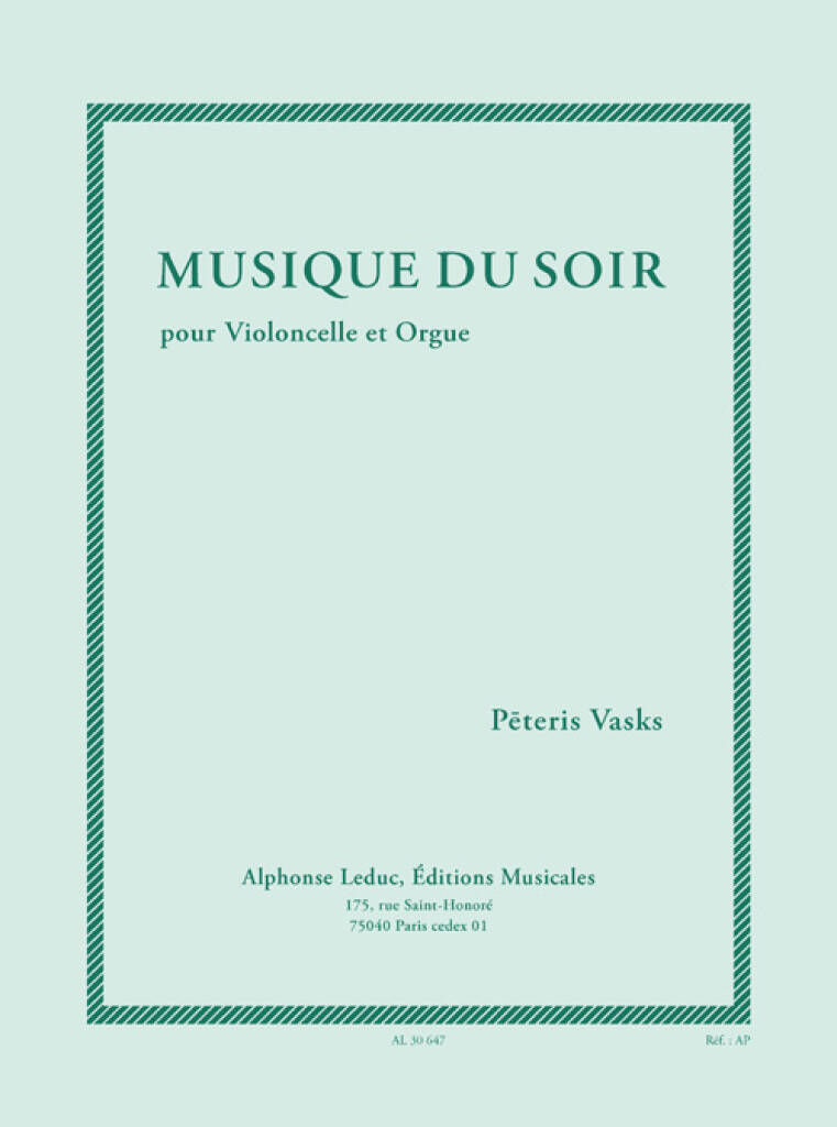 Pêteris Vasks: Musique du soir (7e/8e) pour violoncelle et orgue: Solo pour Violoncelle