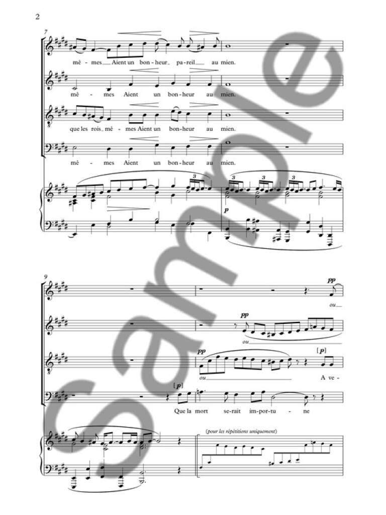 Reynaldo Hahn: A Chloris: (Arr. Jonathon Wikeley): Chœur Mixte et Piano/Orgue
