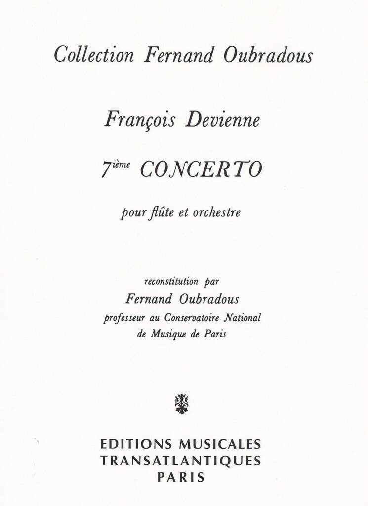 François Devienne: Concerto No.7: Orchestre et Solo