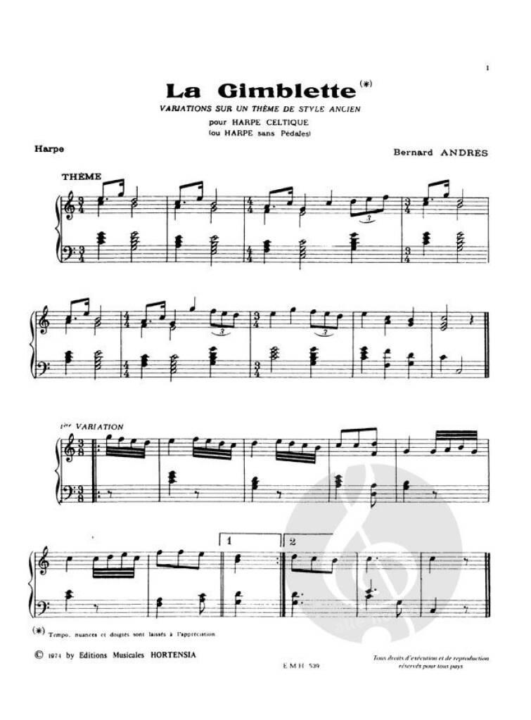 Bernard Andrès: La Gimblette: Solo pour Harpe