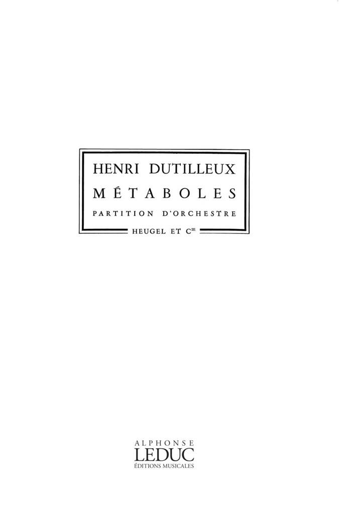 Henri Dutilleux: Metaboles: Orchestre Symphonique