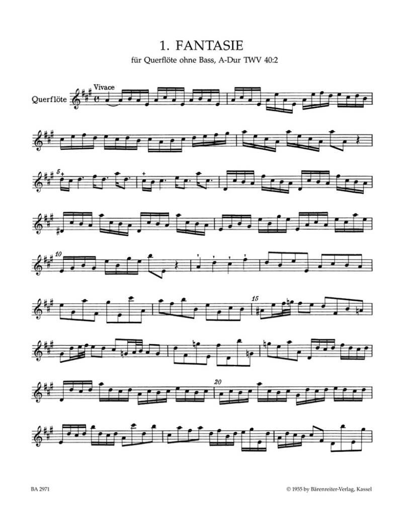 Georg Philipp Telemann: Twelve Fantasias For Flute Without Bass: Solo pour Flûte Traversière