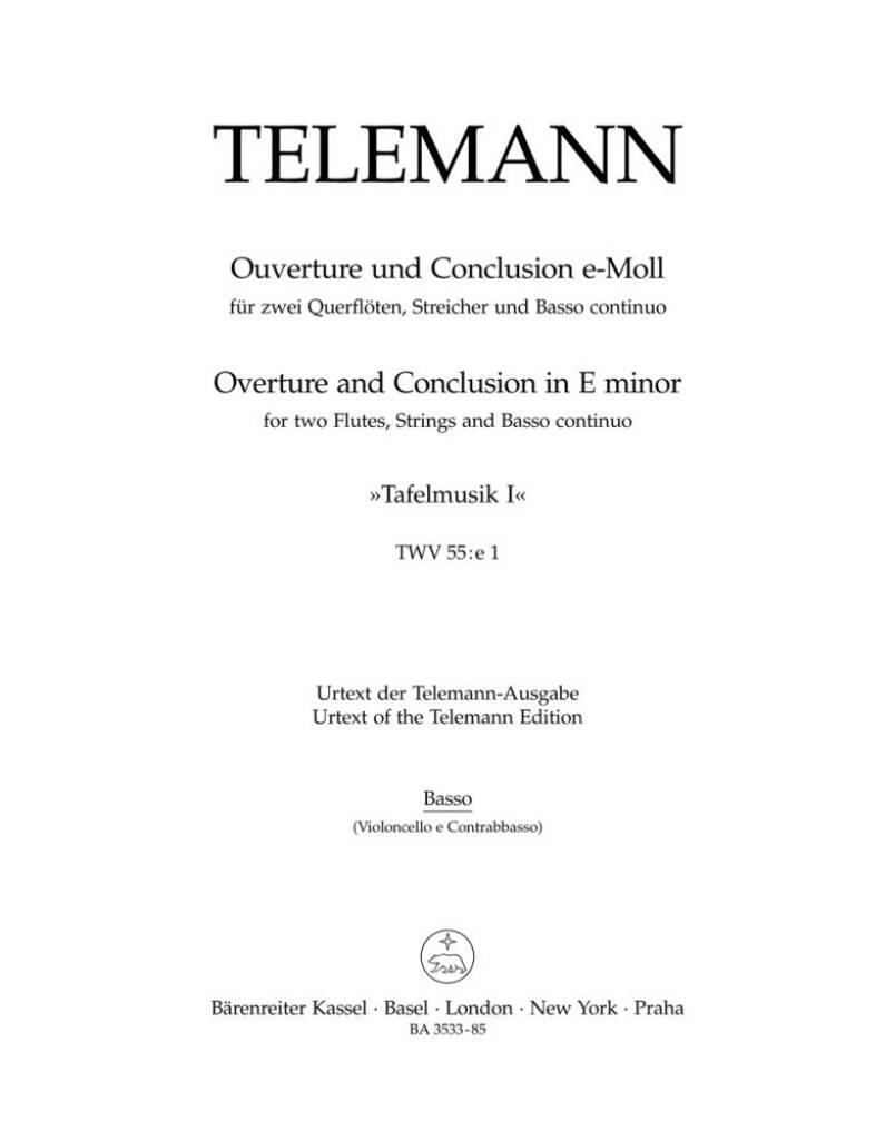 Georg Philipp Telemann: Overture and Conclusion in E minor TWV 55: Duo pour Flûtes Traversières