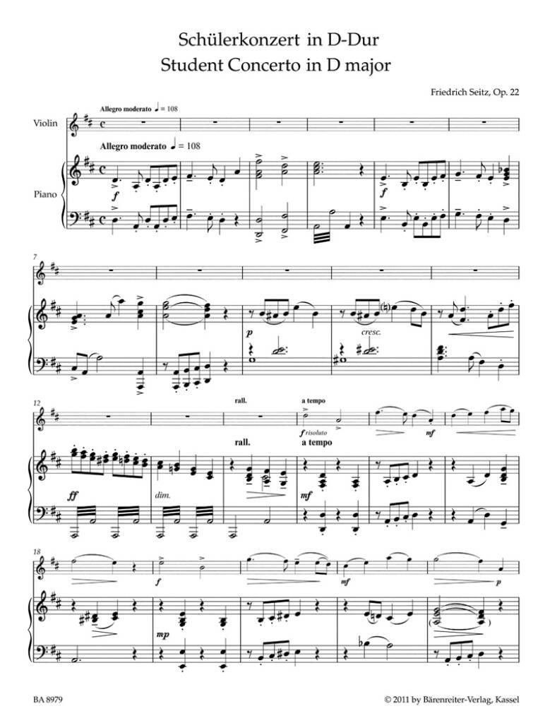 Roland F. Seitz: Concert D Op.22: Violon et Accomp.