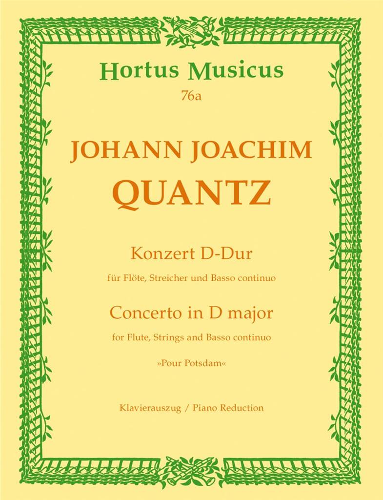 Johann Joachim Quantz: Konzert D Dur Pour Postdam Fl Str Und Bc: Solo pour Flûte Traversière