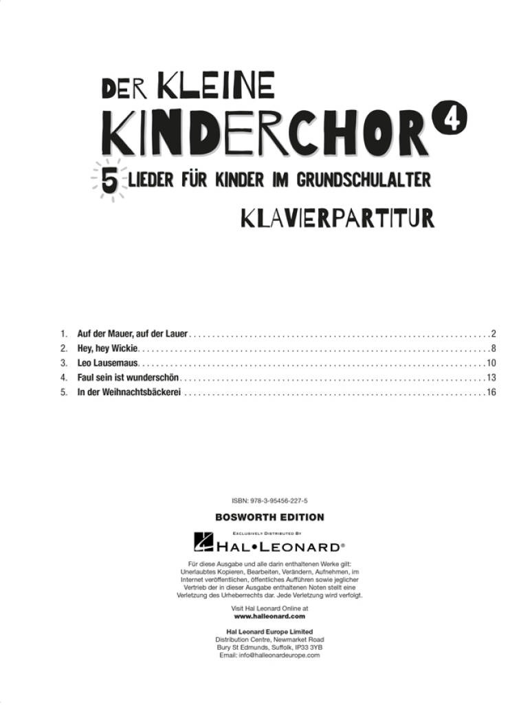 Der kleine Kinderchor 4: Chœur d'Enfants