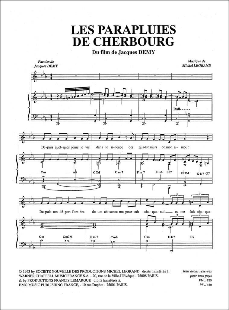 Michel Legrand: Les Parapluies de Cherbourg: Chant et Piano
